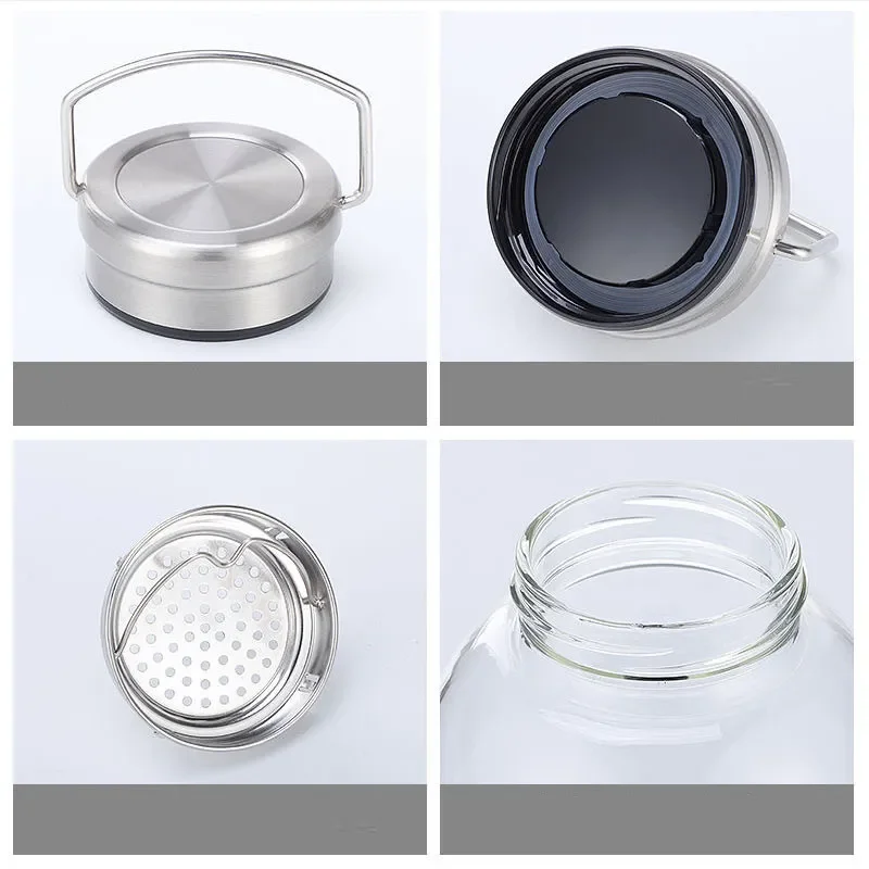 2L glazen waterfles met riem,  - Outdoor Sport Glass Water Bottle recensie en prijs